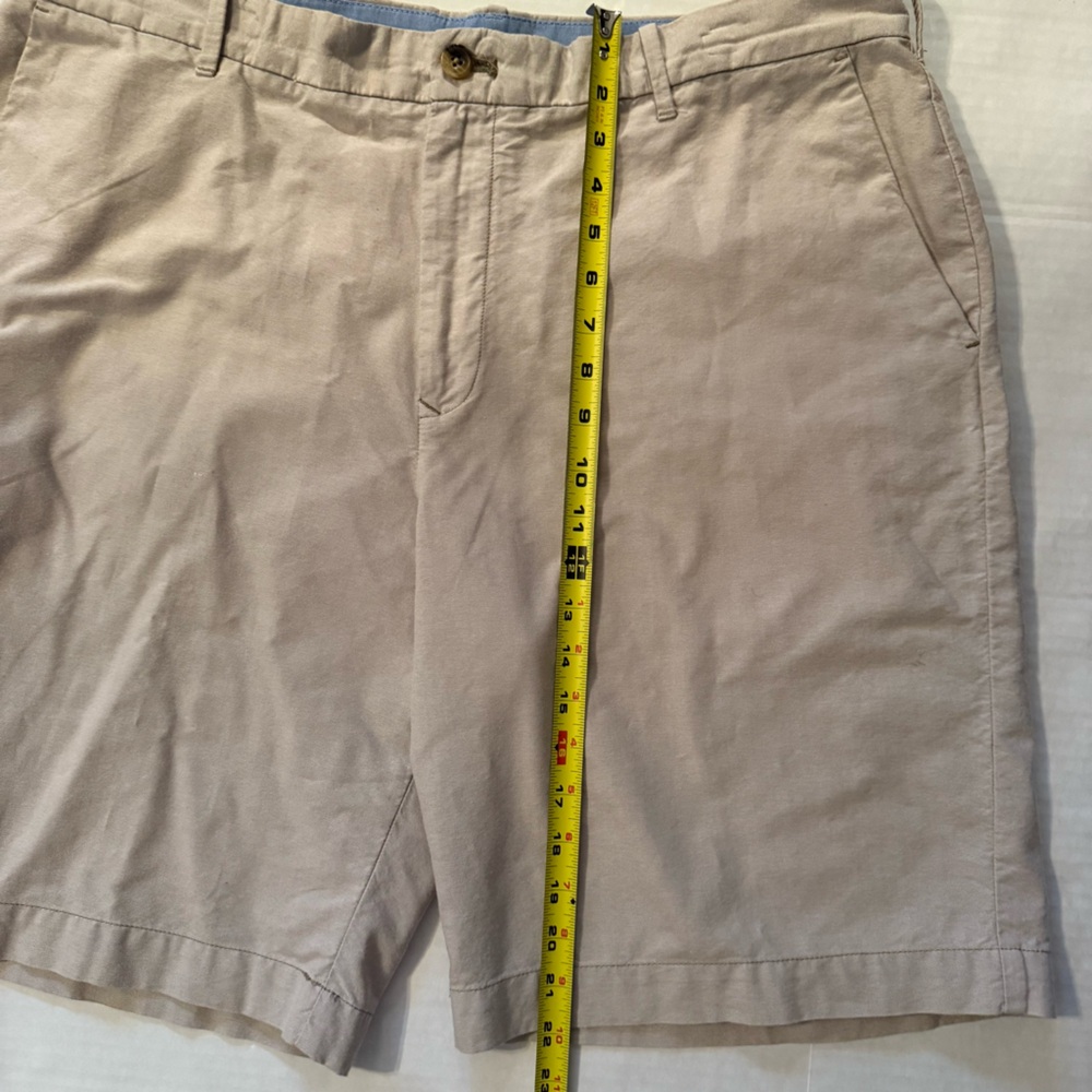 IZOD 100% Cotton Khaki Beige Tan Flat Front Chino Casual Mens Shorts Size 40 - Picture 9 of 11